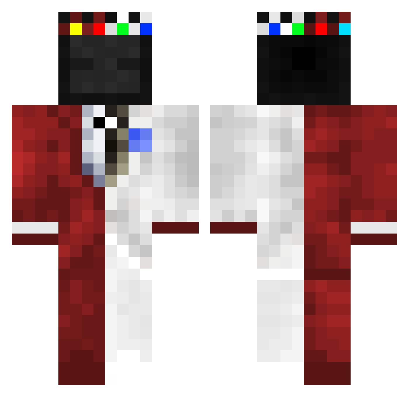 RealMrEclipse Minecraft skin, front and back view