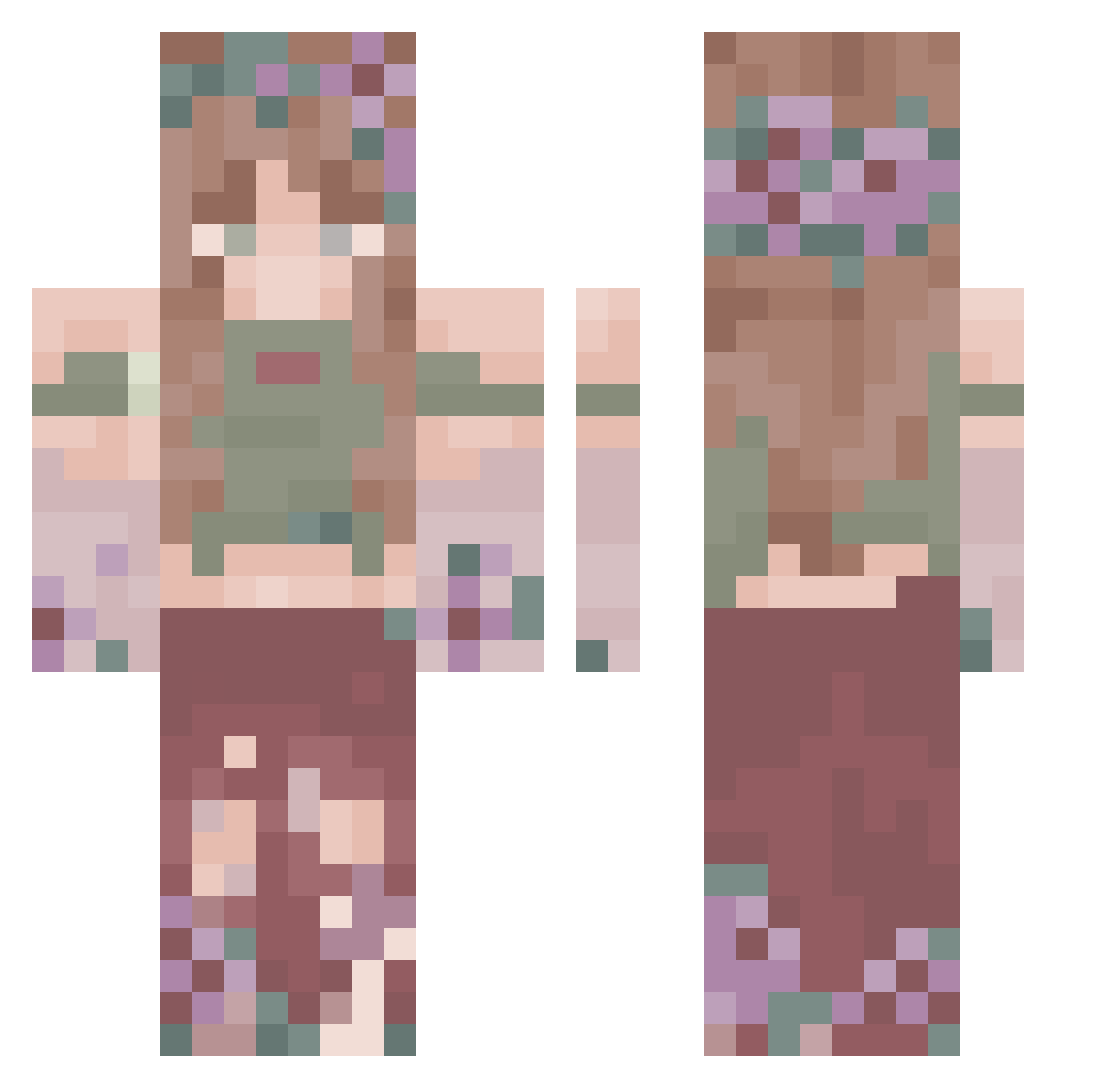 Ed0ma Minecraft skin, front and back view