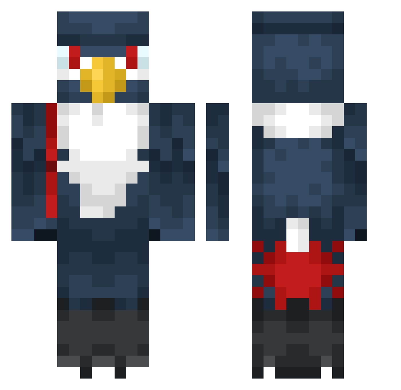 Zyzkrow Minecraft skin, front and back view
