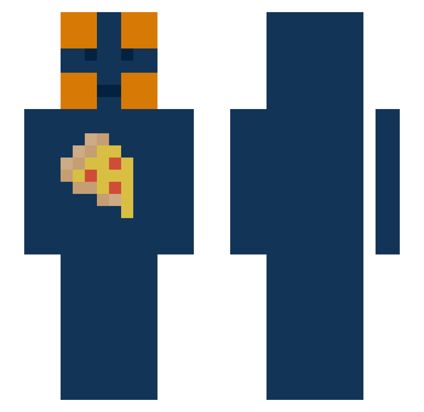 greggs_pizza Minecraft skin, front and back view
