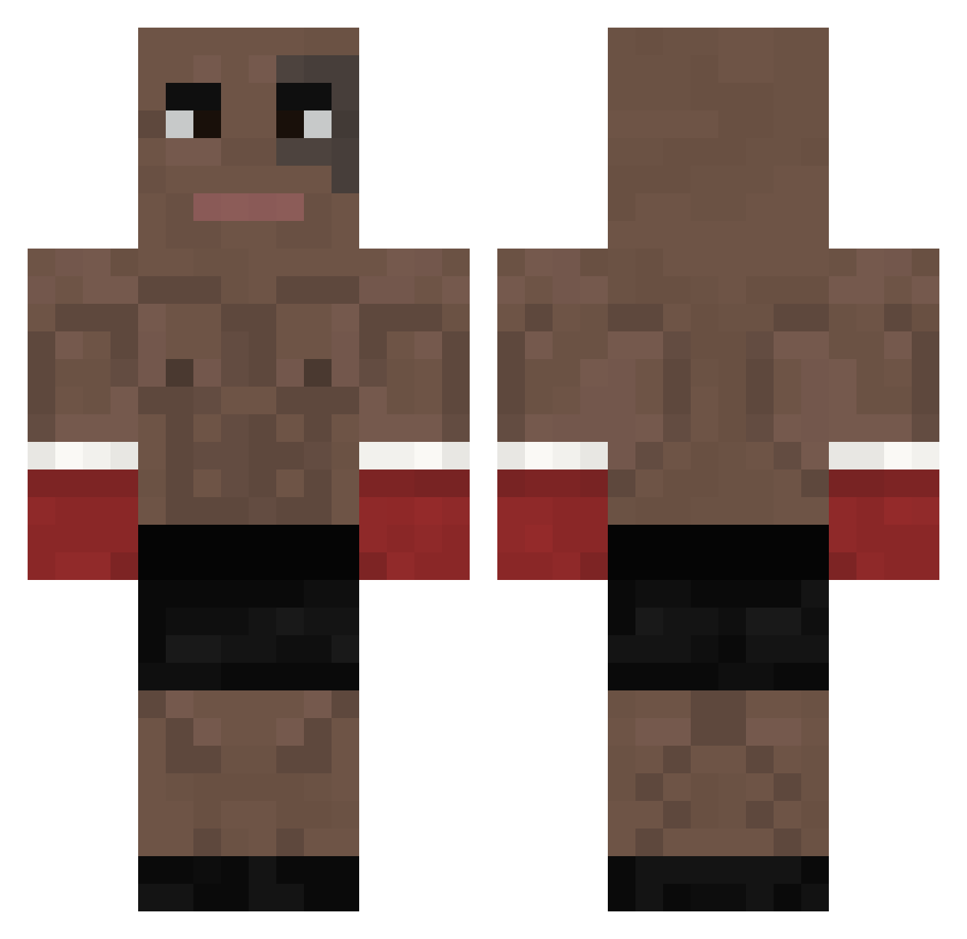 notJG Minecraft skin, front and back view