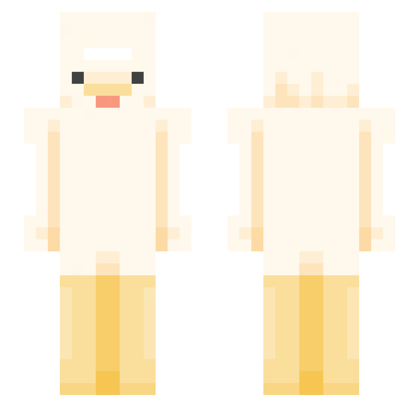 turreo Minecraft skin, front and back view