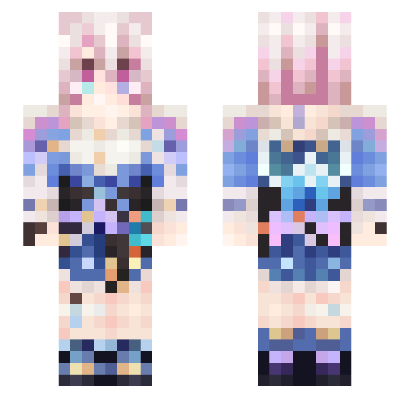 Voyager9101 Minecraft skin, front and back view