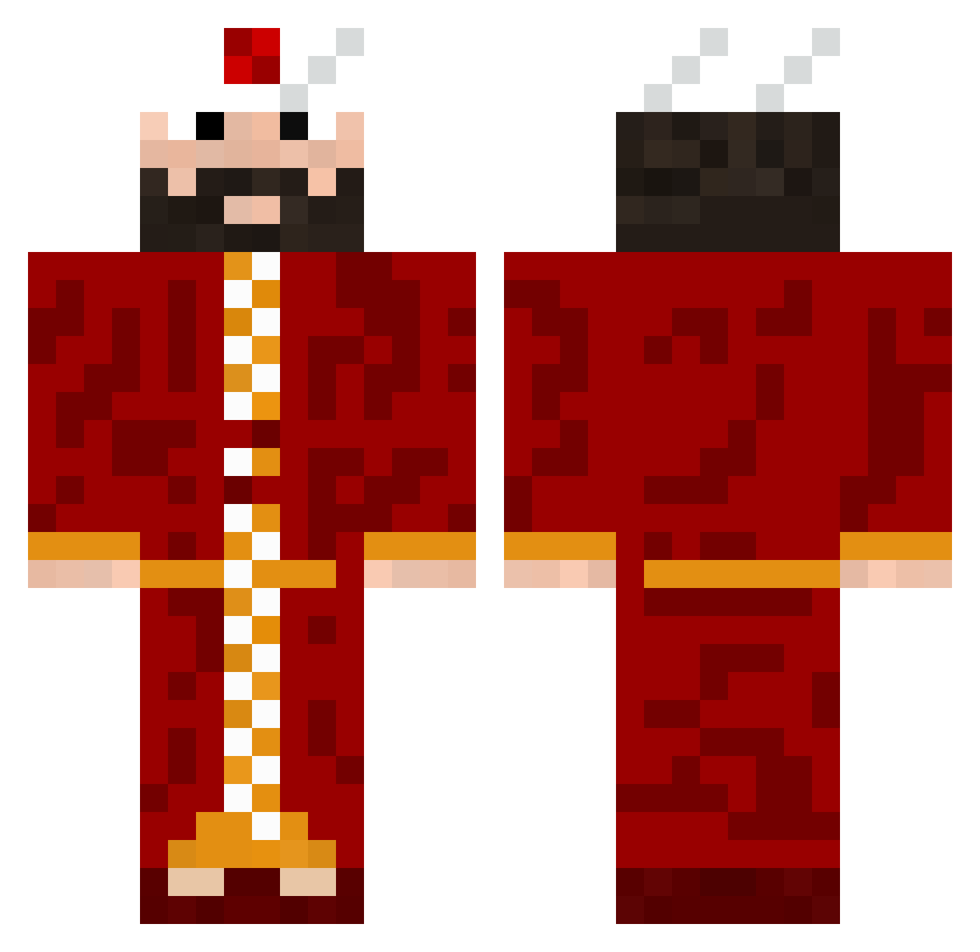 Foulox2 Minecraft skin, front and back view