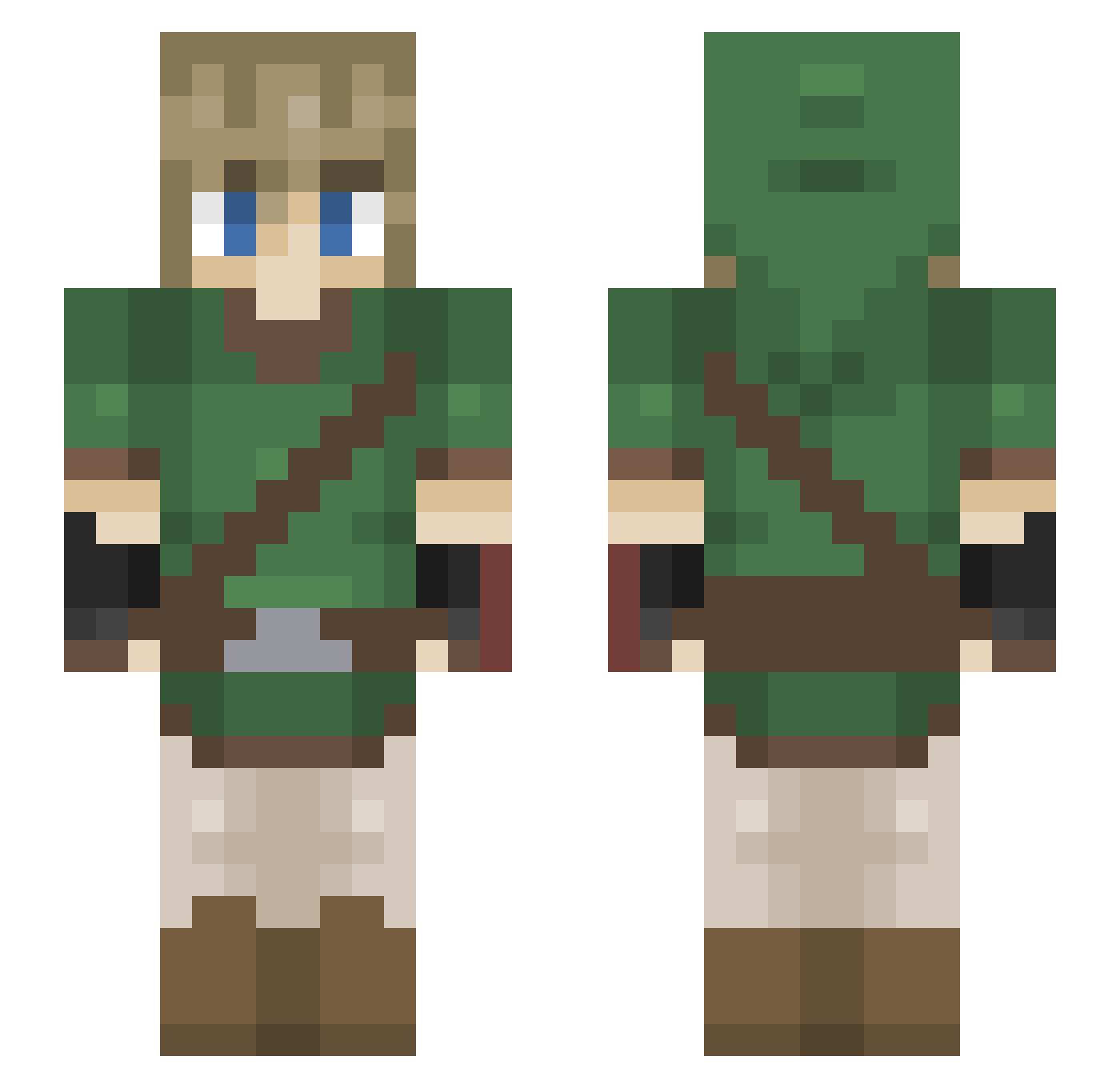HilariousJ0hn Minecraft skin, front and back view