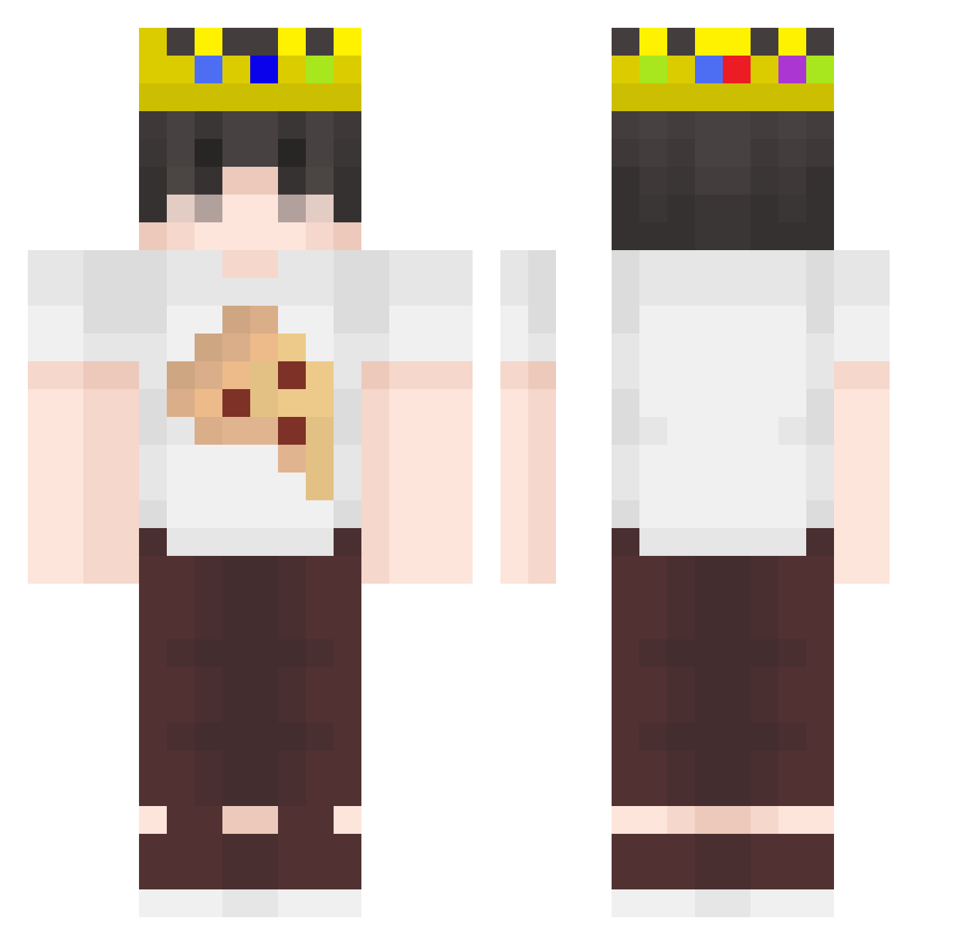 Scapy Minecraft skin, front and back view
