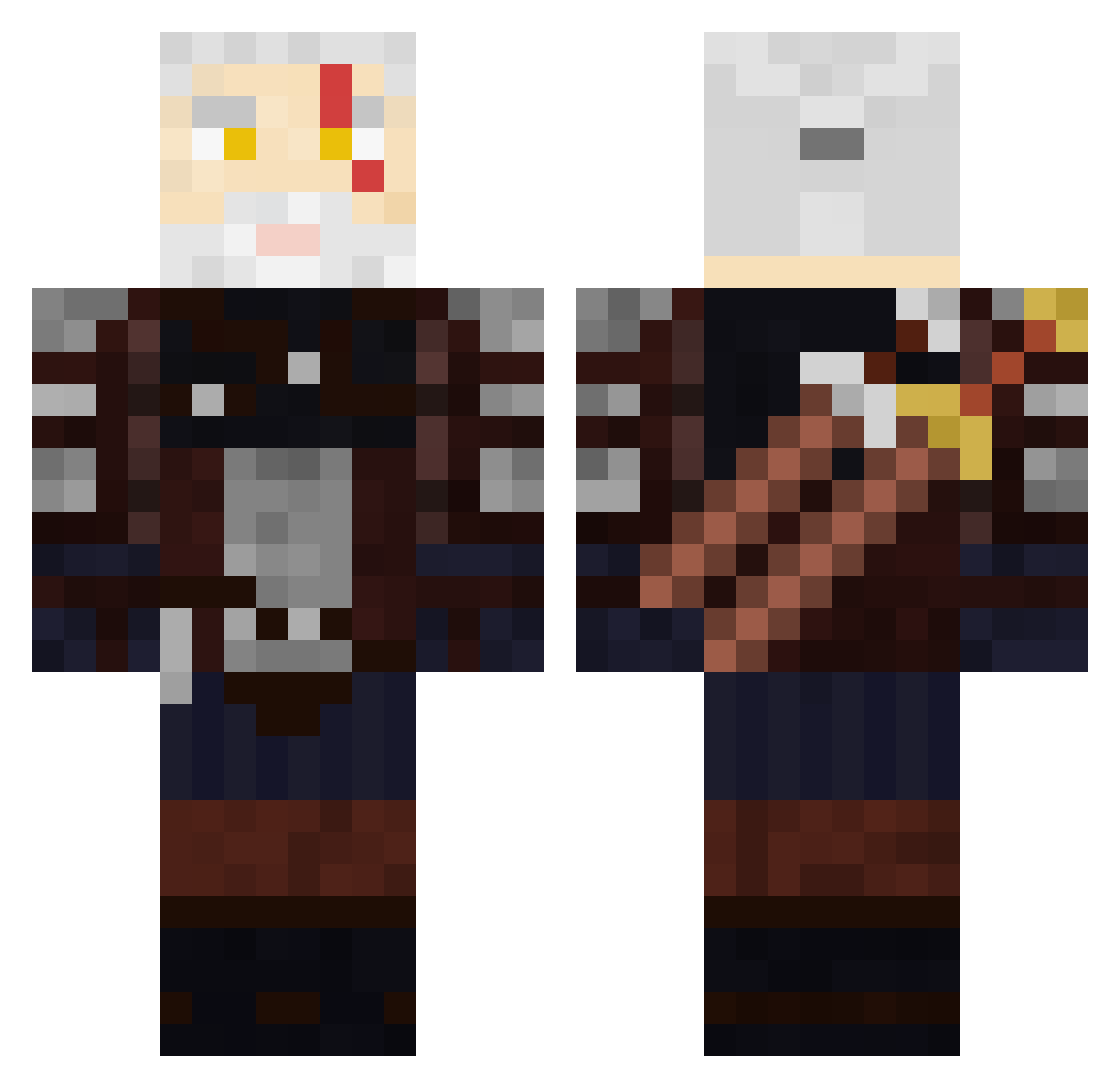 Retrieno Minecraft skin, front and back view