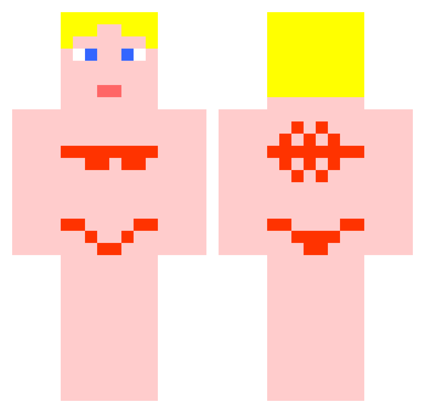 urb Minecraft skin, front and back view