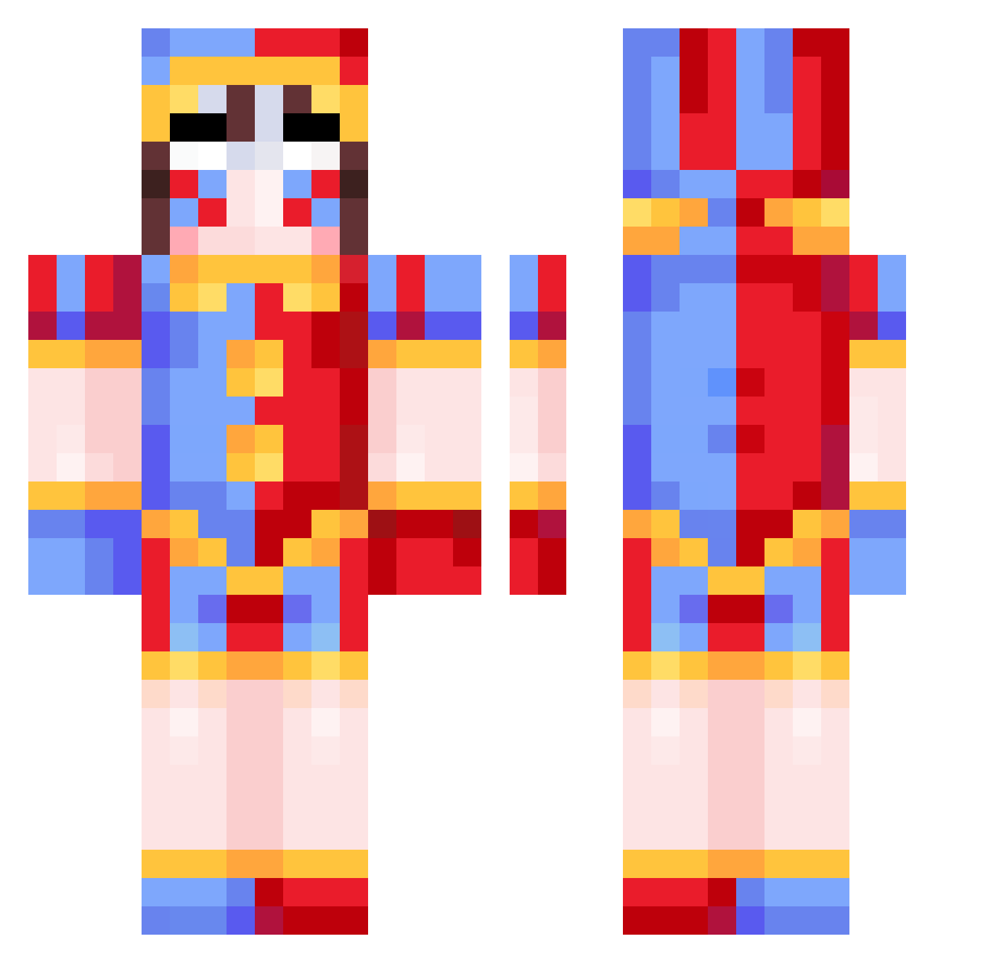 oSpandy Minecraft skin, front and back view