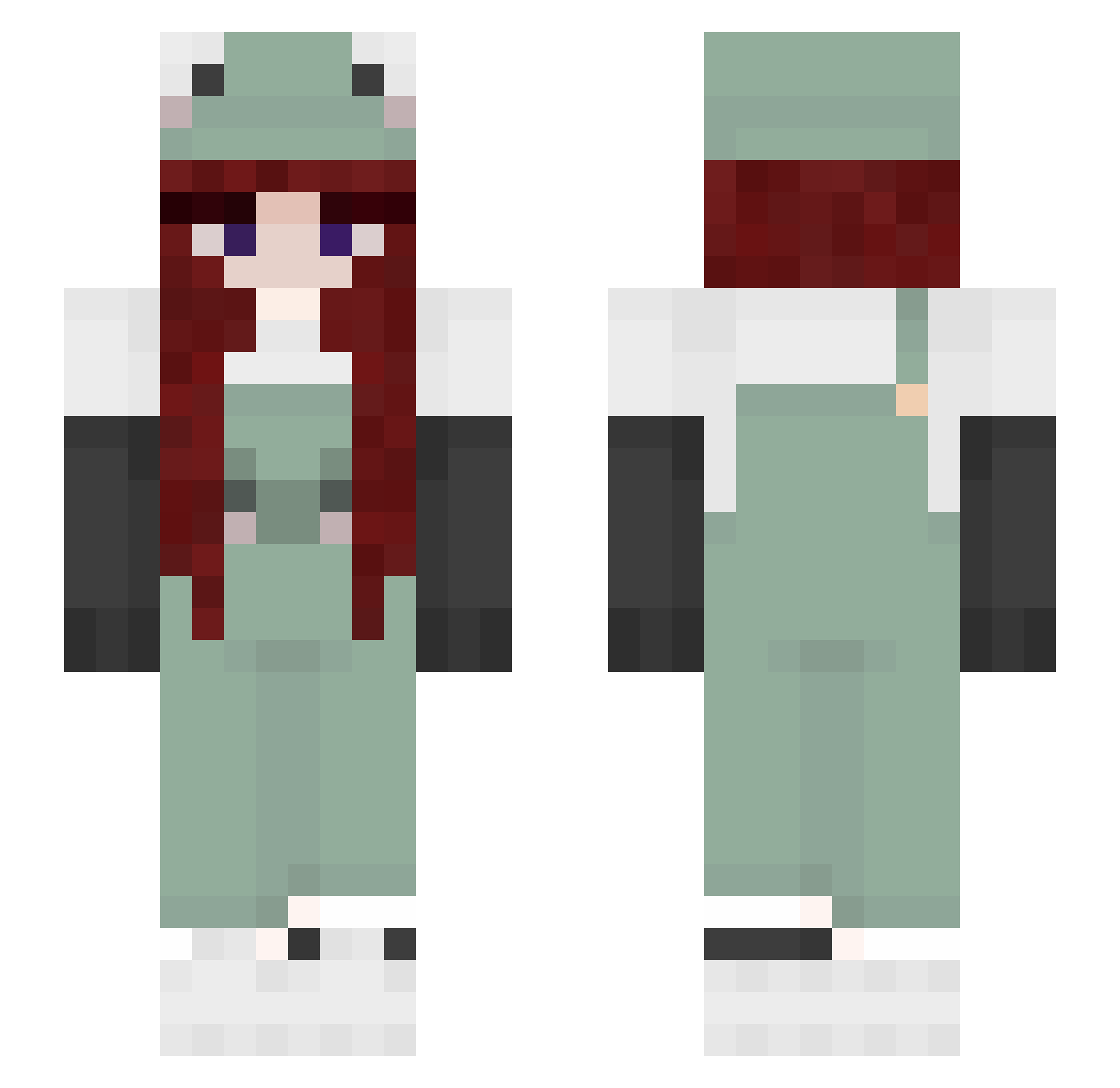 Winoniix Minecraft skin, front and back view