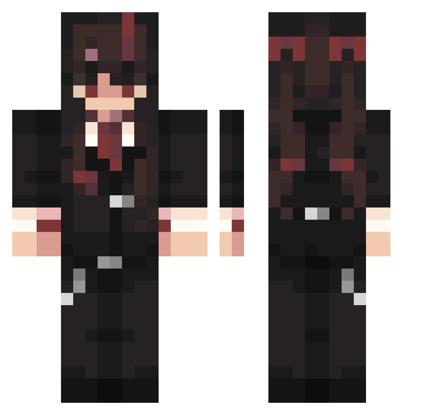realistic_gaming Minecraft skin, front and back view