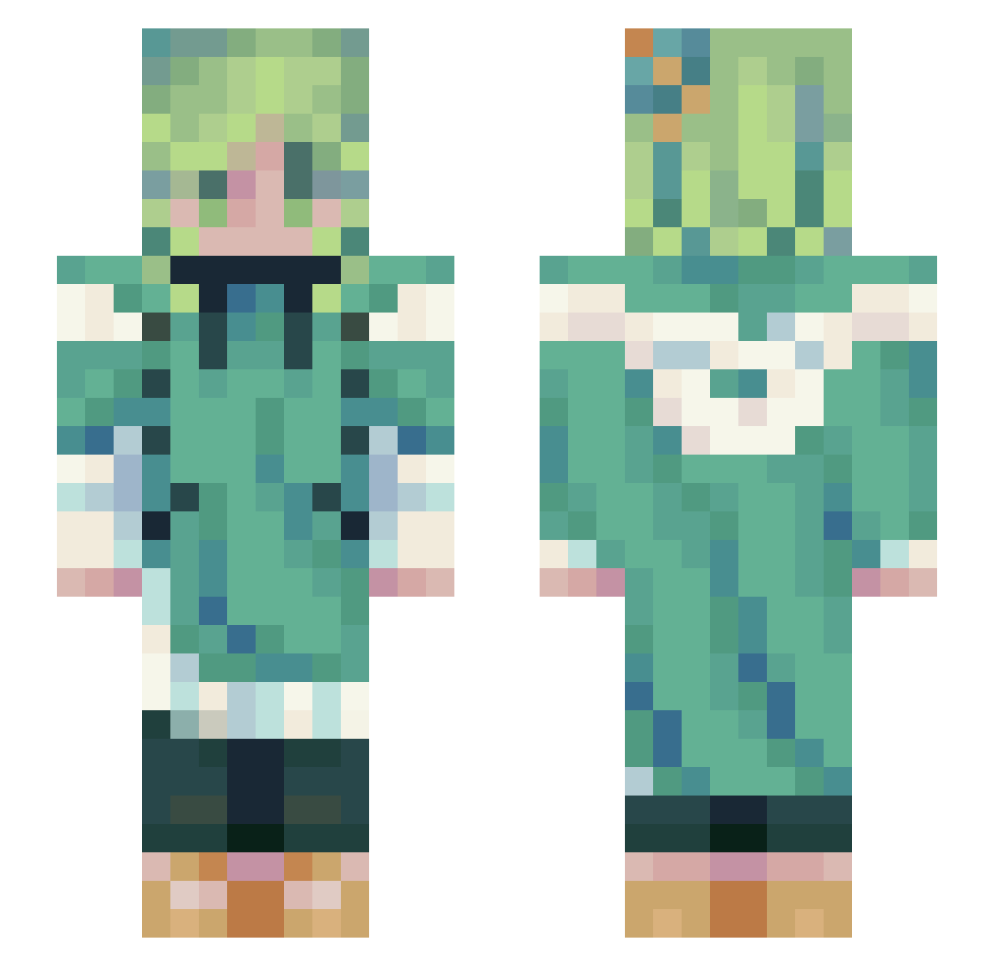 ifne Minecraft skin, front and back view