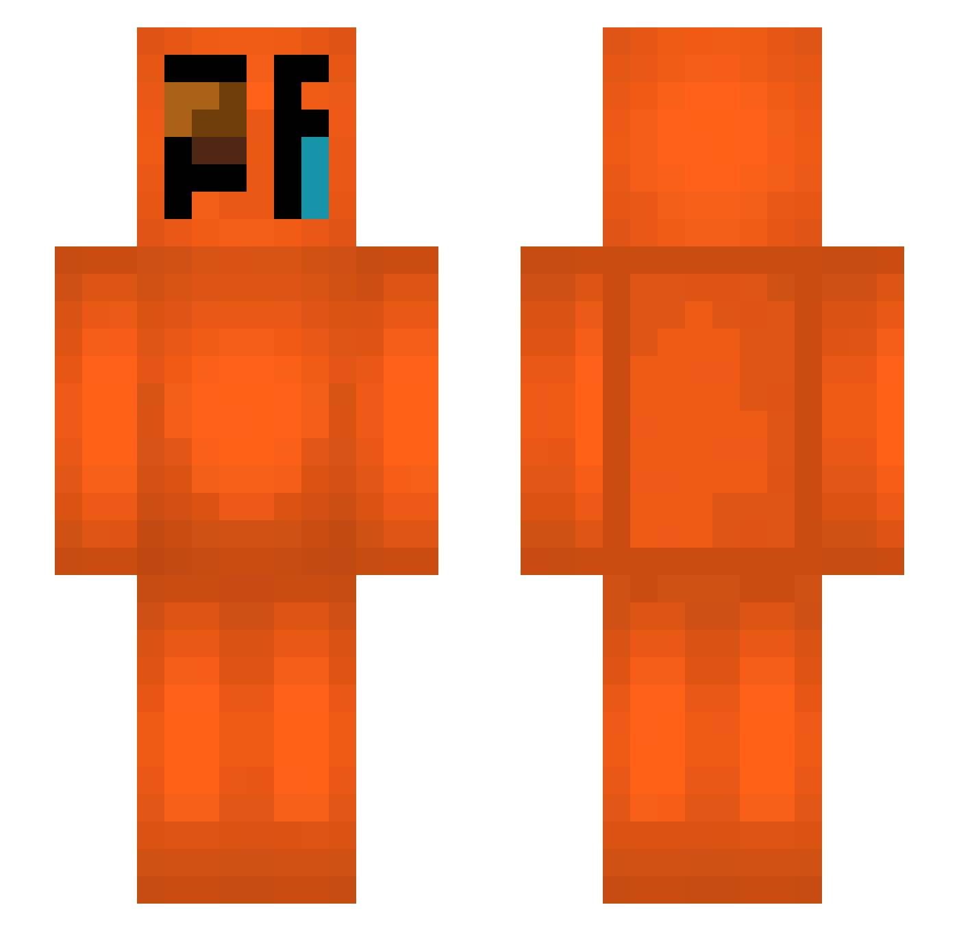 Selfism Minecraft skin, front and back view