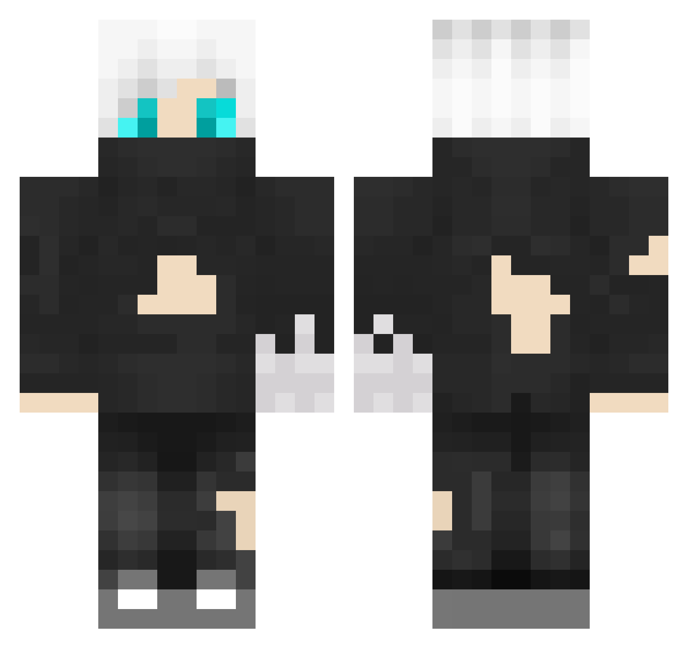 PlebuTheAntiDab Minecraft skin, front and back view