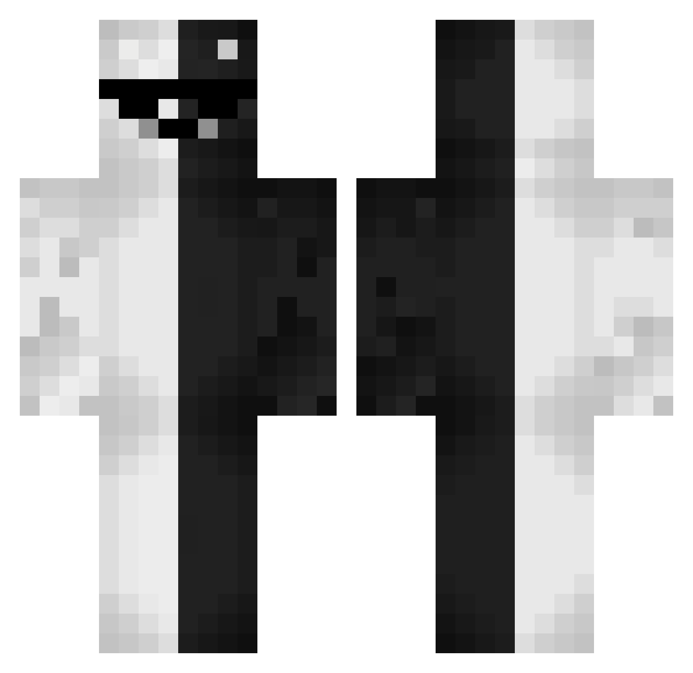 Erxse Minecraft skin, front and back view