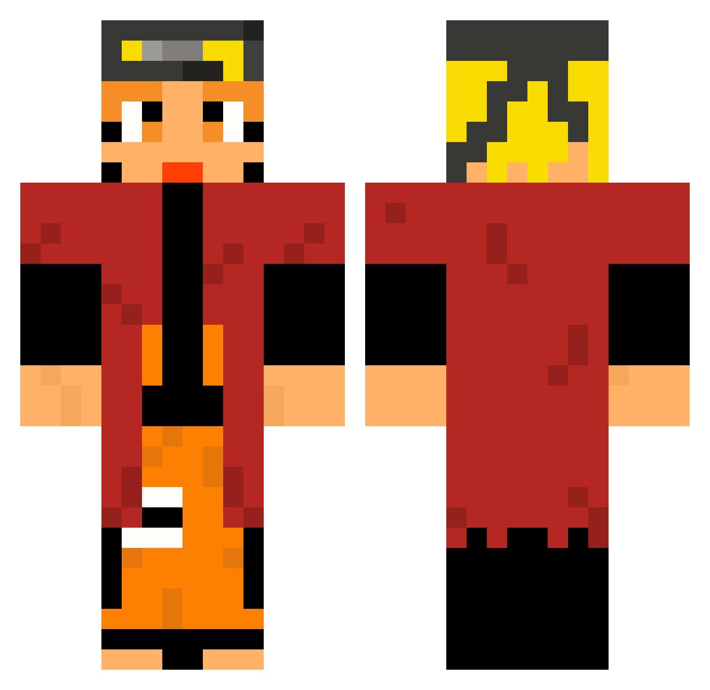 Polymer Minecraft skin, front and back view