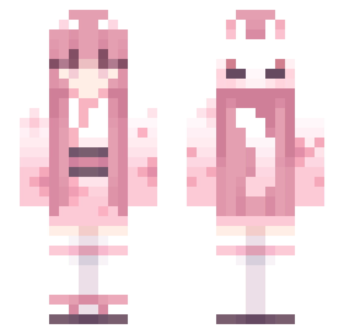 Rayathys Minecraft skin, front and back view
