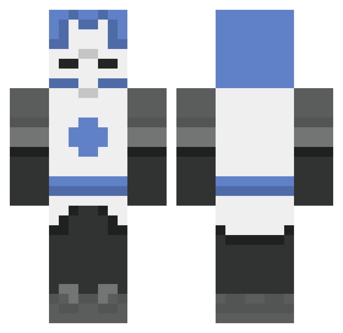 gappystone Minecraft skin, front and back view