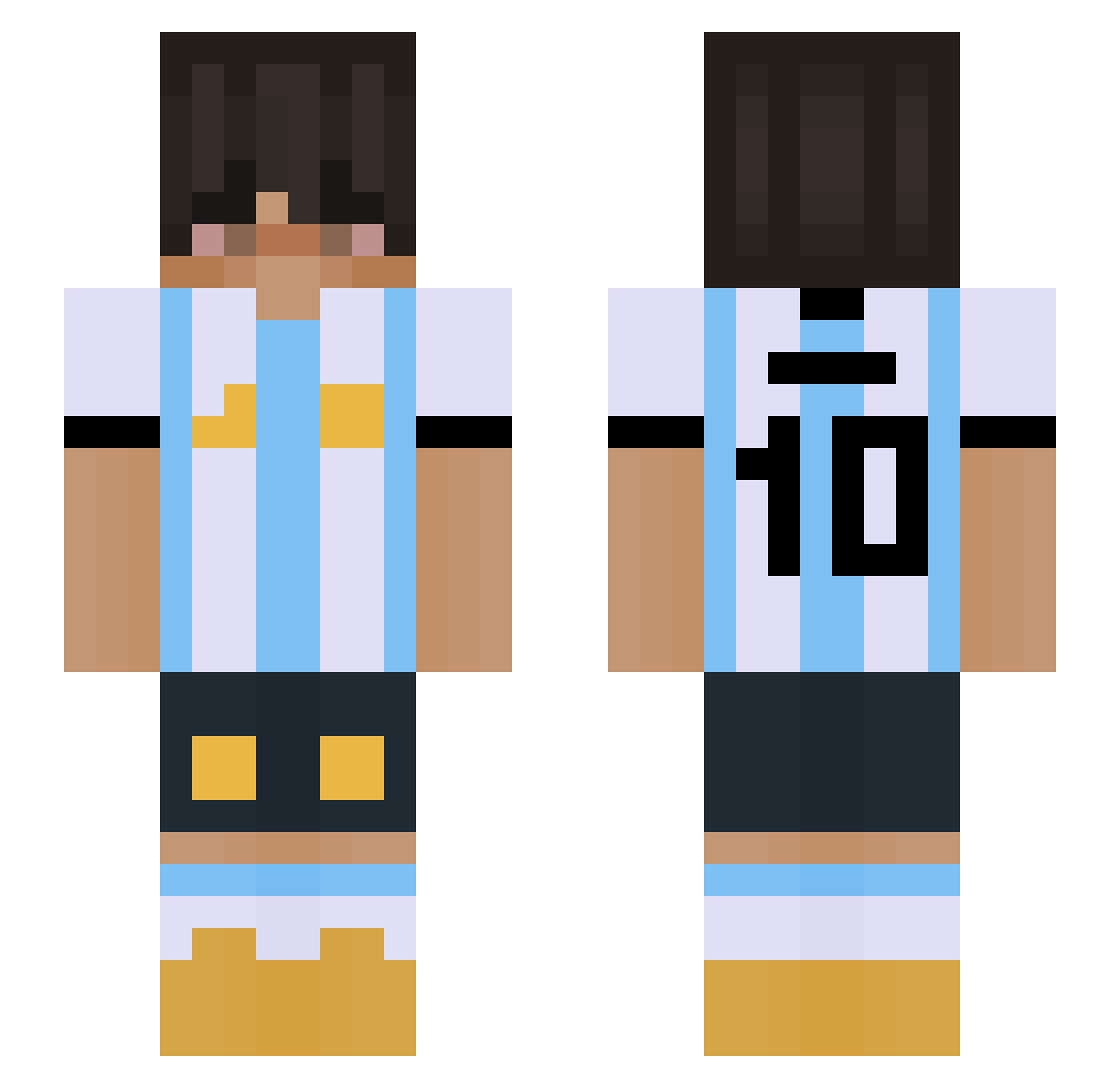 ItzLeonCPVP Minecraft skin, front and back view