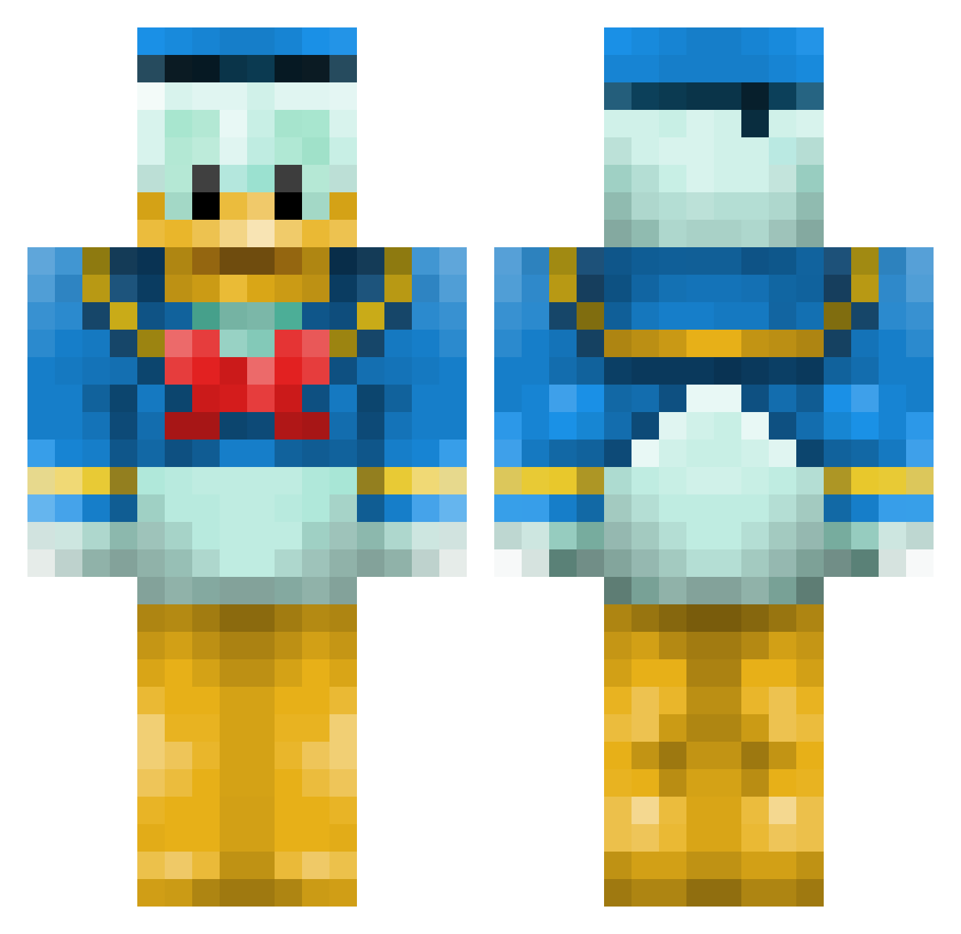 Tulaigas Minecraft skin, front and back view