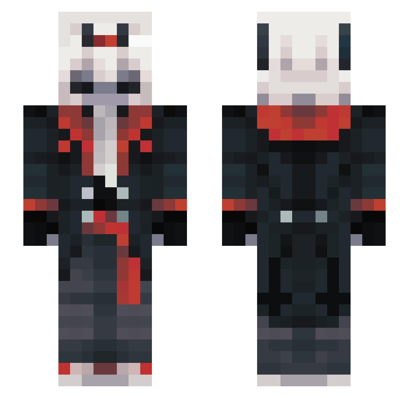 Sobrs Minecraft skin, front and back view