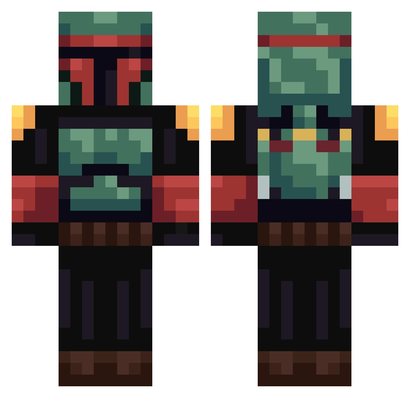 Dodraugeen Minecraft skin, front and back view