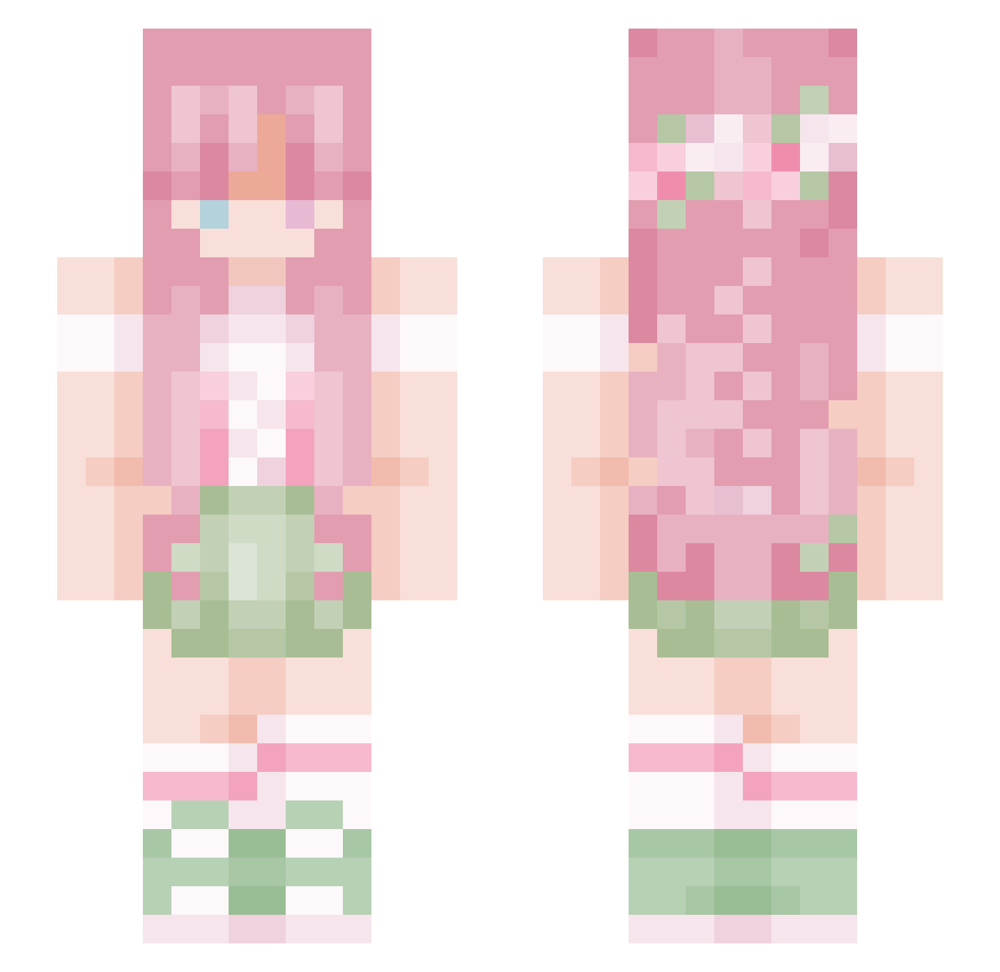 choppagetti Minecraft skin, front and back view