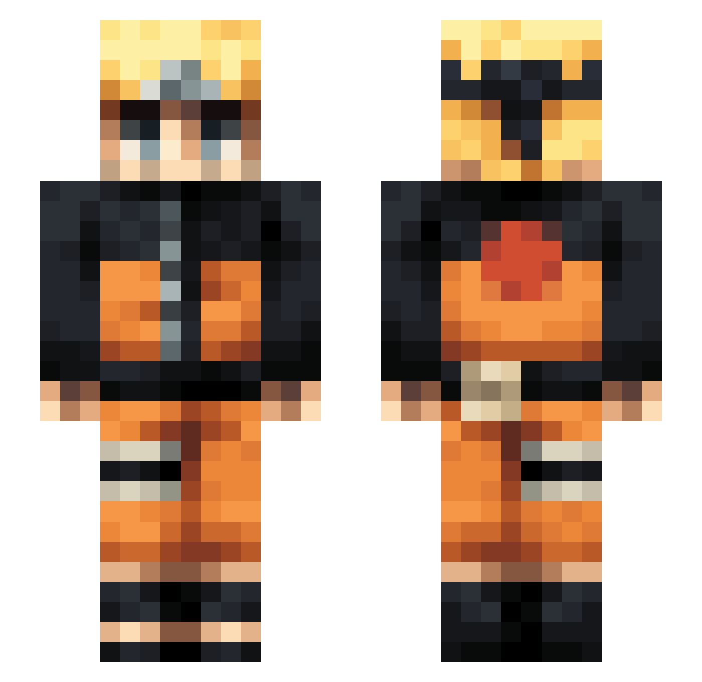 SpirtualNinja Minecraft skin, front and back view