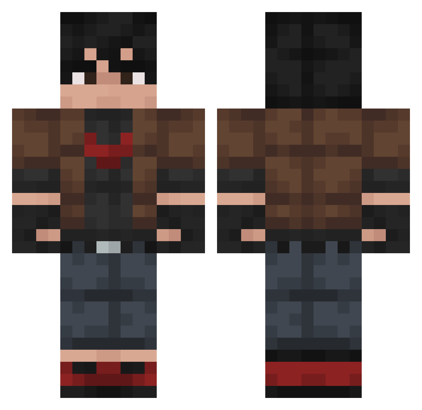 RedZoom Minecraft skin, front and back view