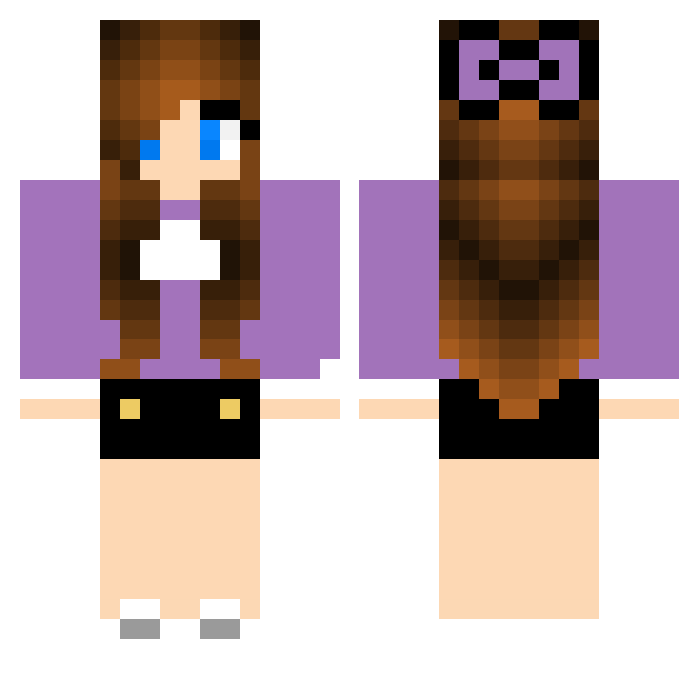 predatism Minecraft skin, front and back view