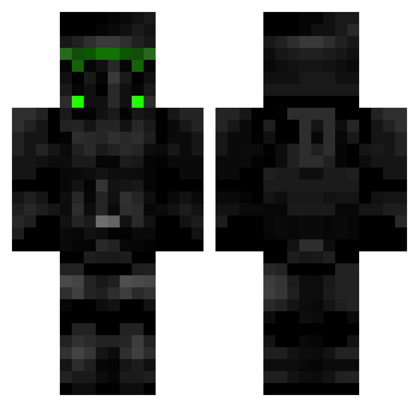 Shoah Minecraft skin, front and back view