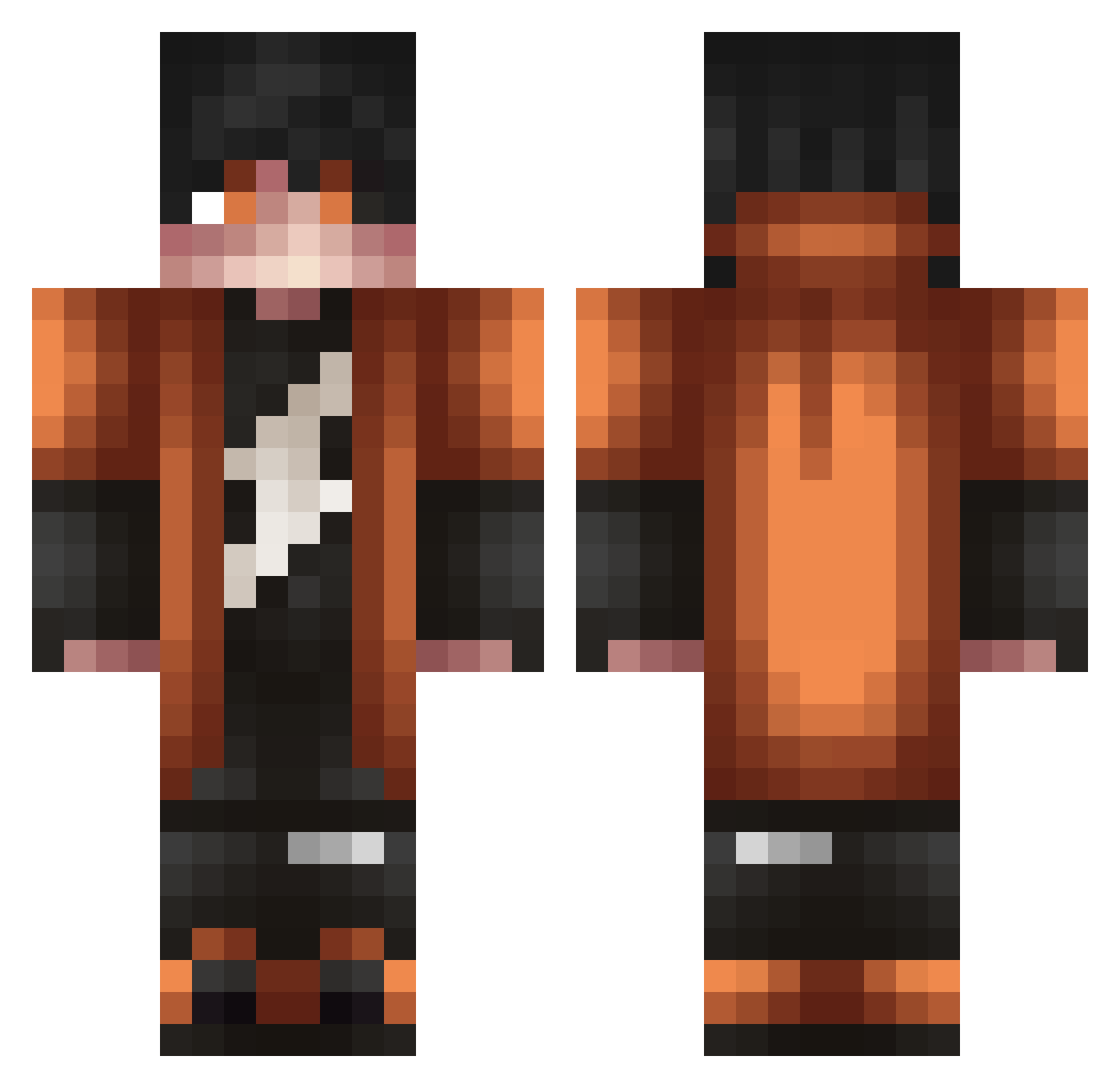 SenseiEgez Minecraft skin, front and back view