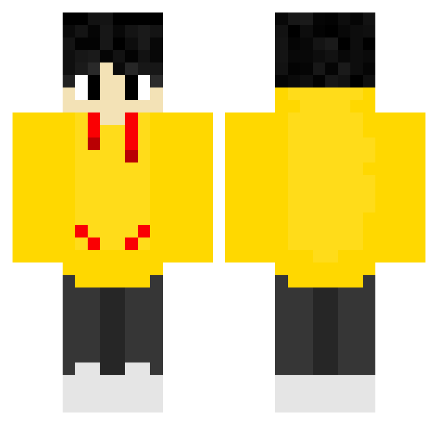 shoxman Minecraft skin, front and back view