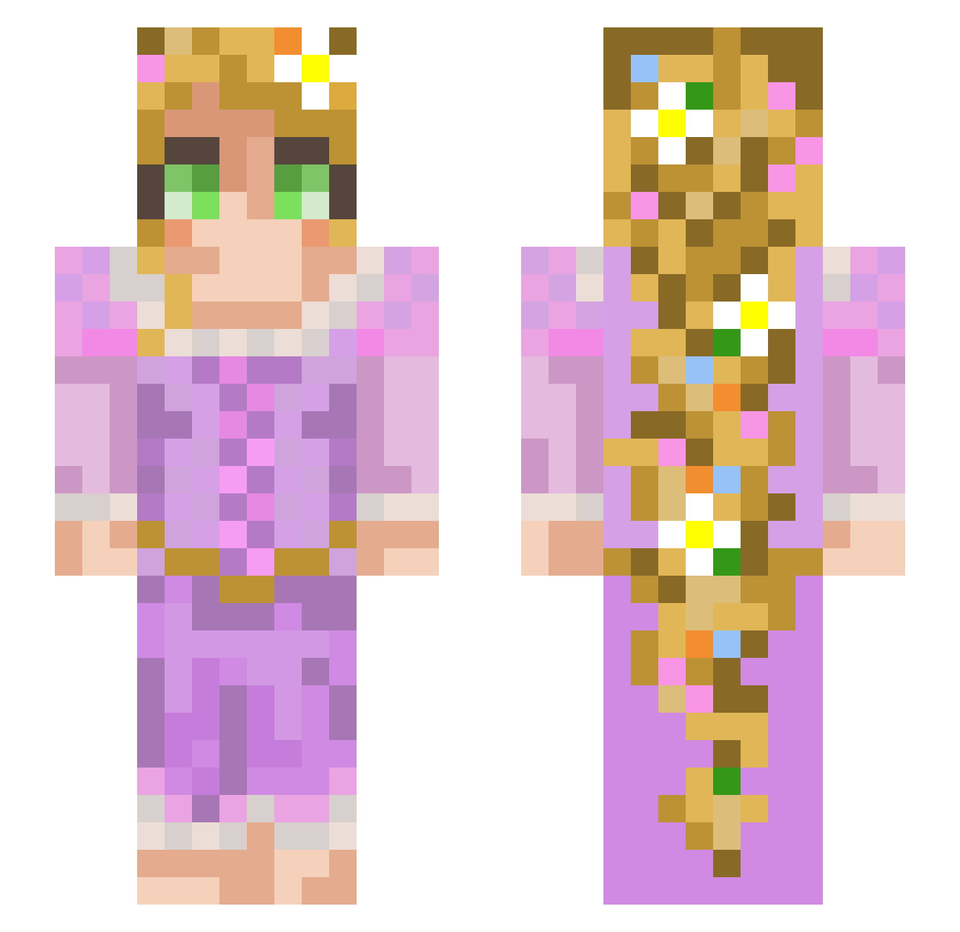 ZkraloX Minecraft skin, front and back view