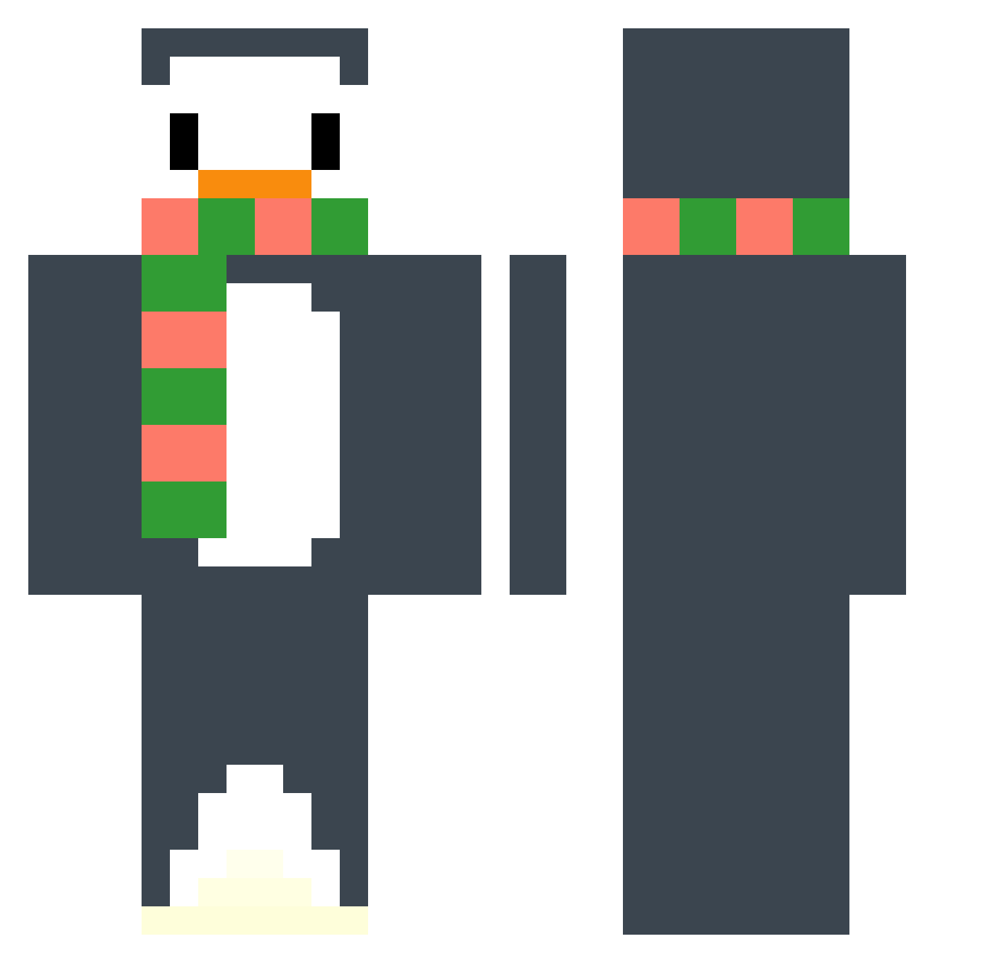 SoldatMaur Minecraft skin, front and back view