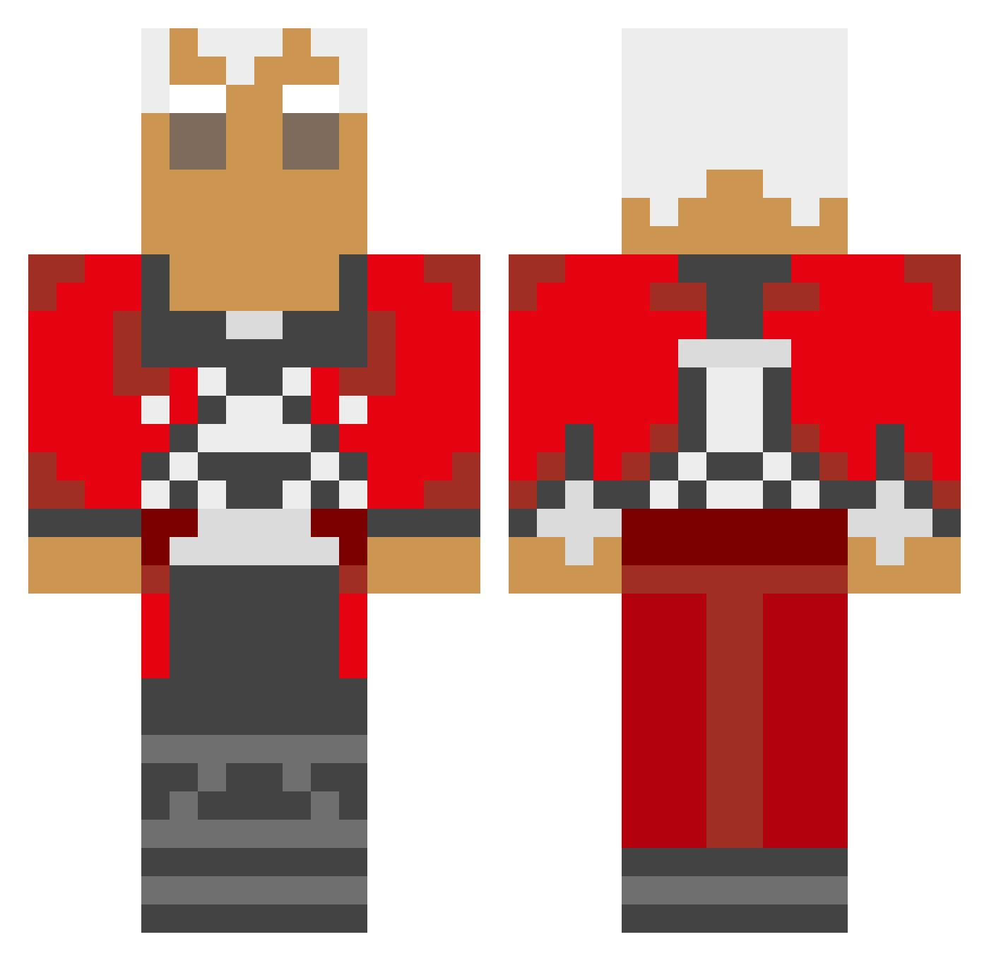 islander Minecraft skin, front and back view