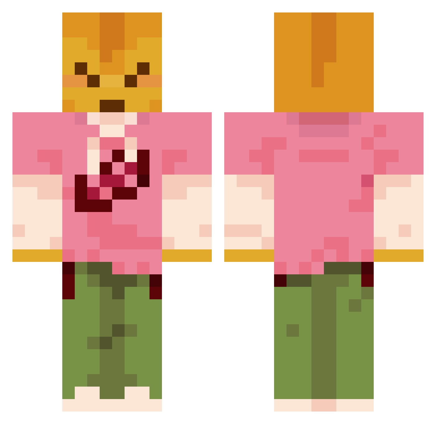 V0id3dV3x Minecraft skin, front and back view