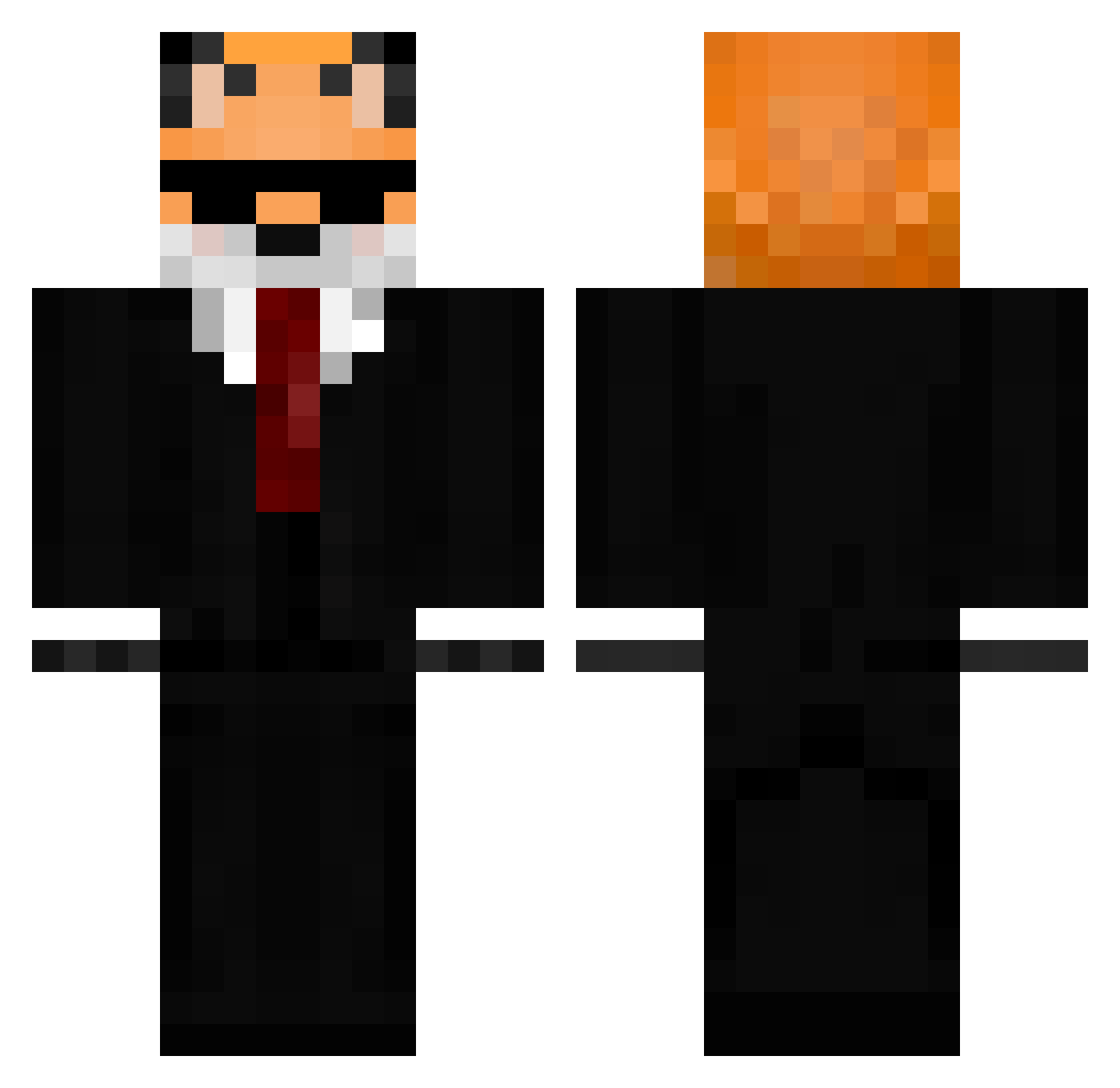 FaSoT Minecraft skin, front and back view