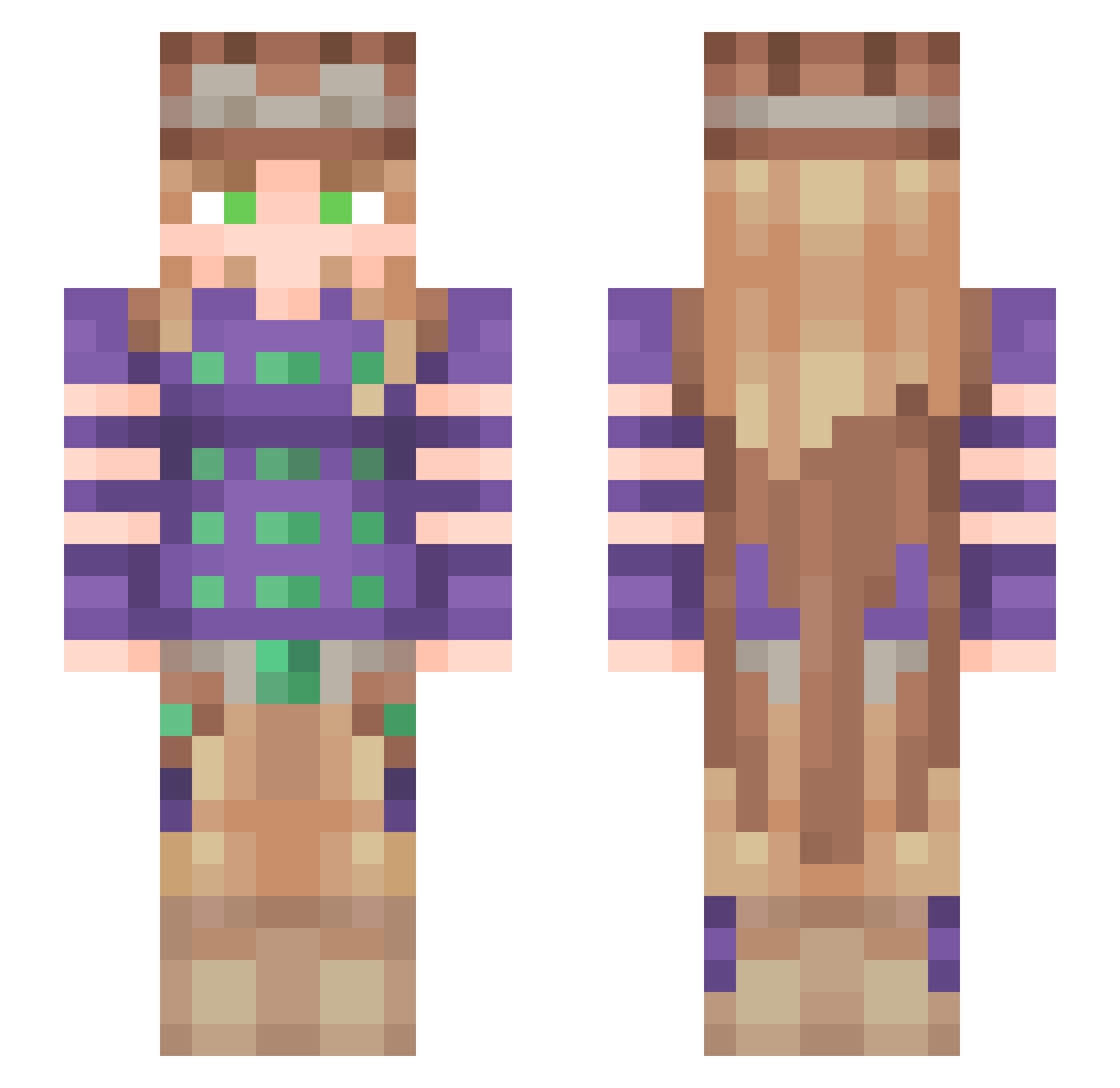 gtbdog Minecraft skin, front and back view