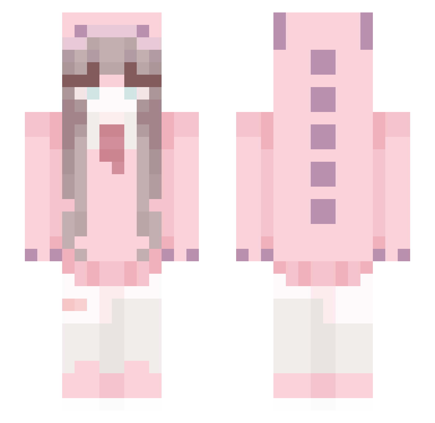 Yogge Minecraft skin, front and back view