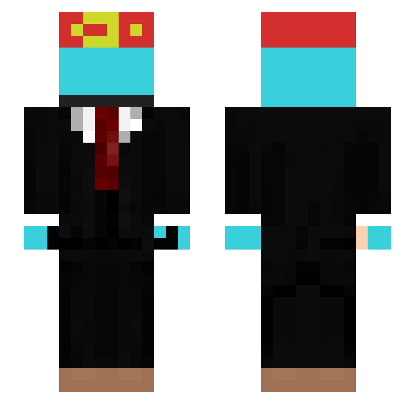 EKIODETE40 Minecraft skin, front and back view