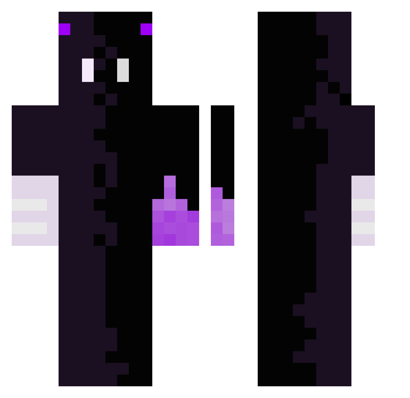 zPurpz Minecraft skin, front and back view