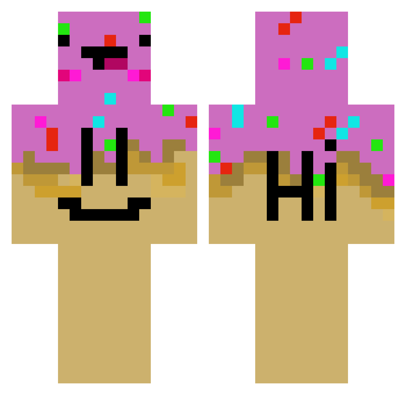 DIABOLO500 Minecraft skin, front and back view