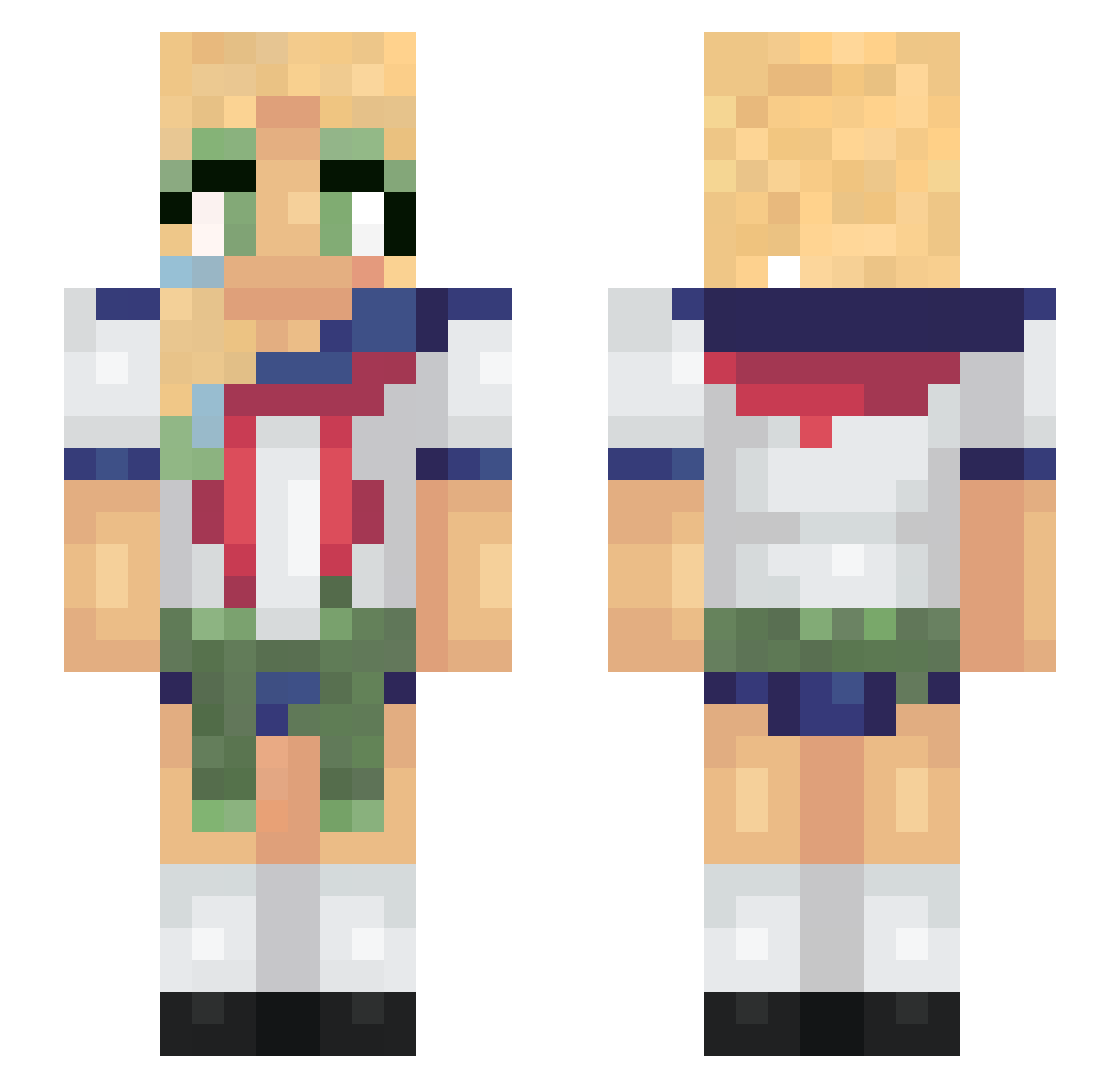 lvvily Minecraft skin, front and back view