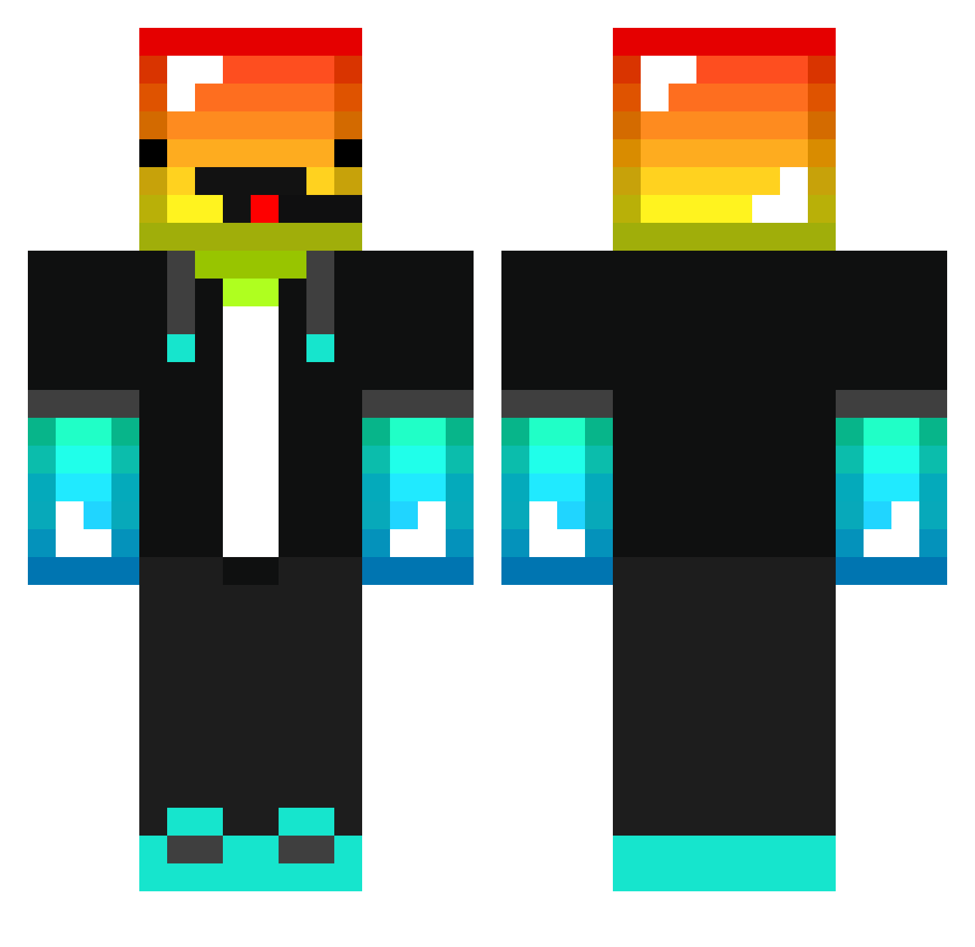 SOU_Everglow Minecraft skin, front and back view
