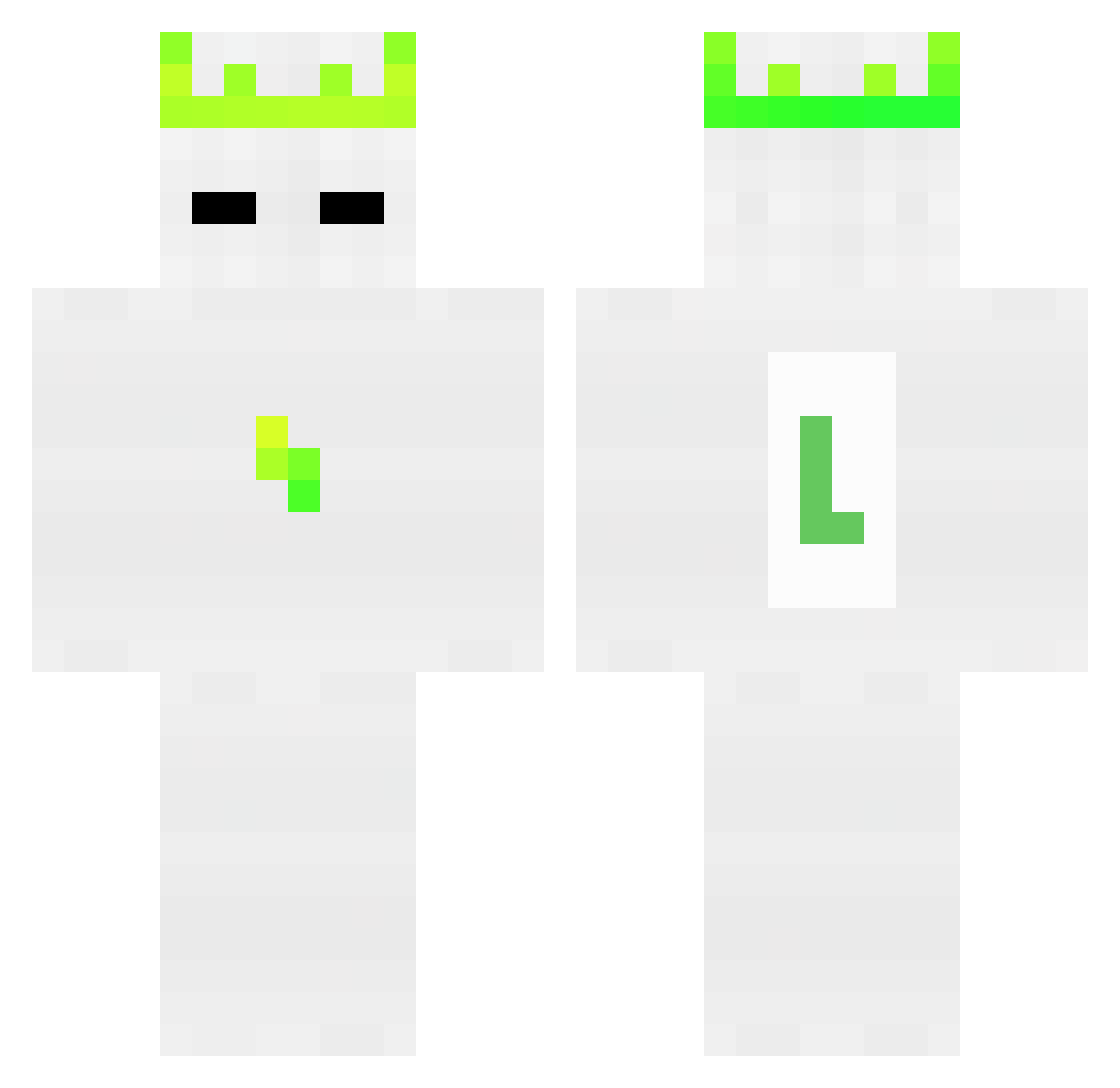 MojaPysia Minecraft skin, front and back view