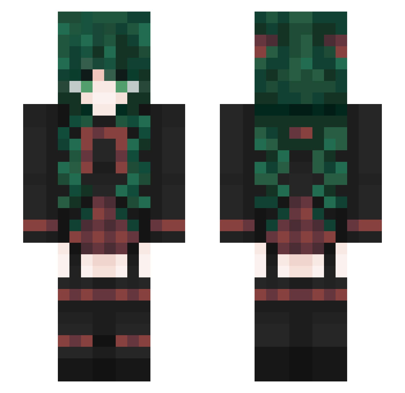 reflectionist Minecraft skin, front and back view