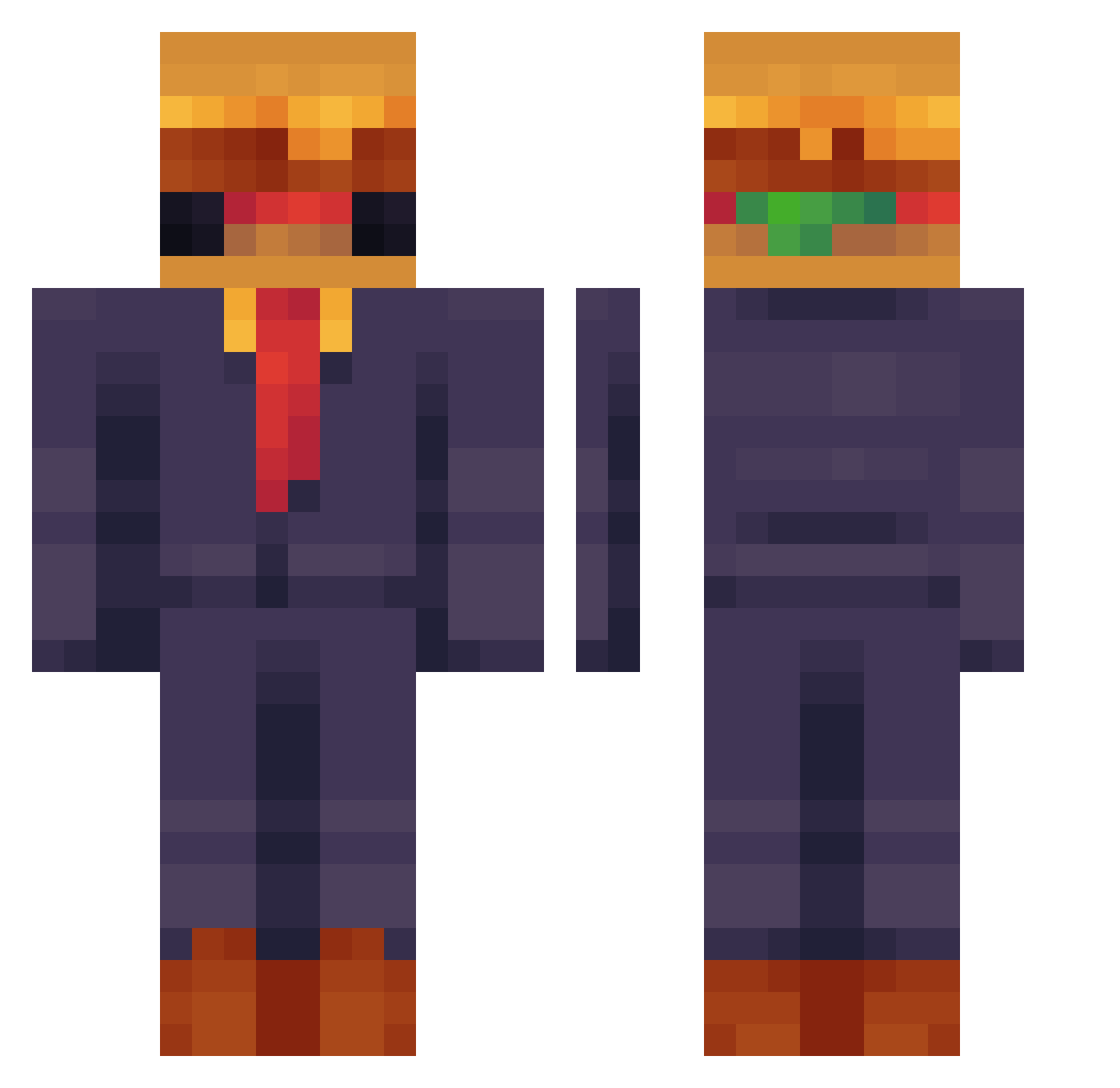 SirStinker_ Minecraft skin, front and back view