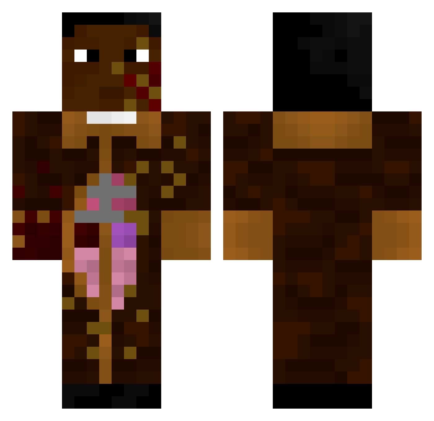 BananaFatz Minecraft skin, front and back view