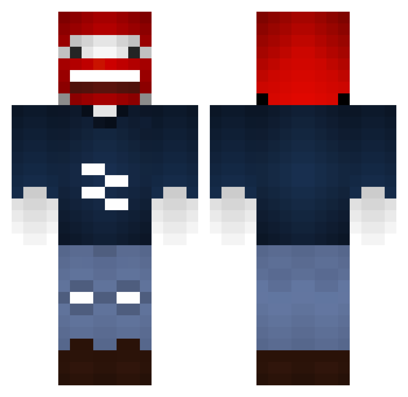 SimonIuz Minecraft skin, front and back view